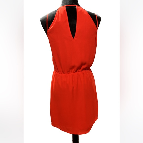 Red-Orange Banana Republic Double Strap Dress w/ Pockets.  Size 4 - Picture 4 of 7